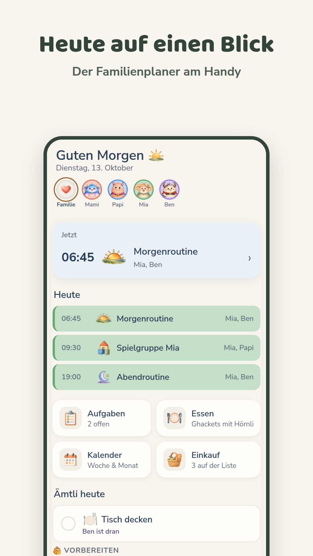 Familienplaner Heute