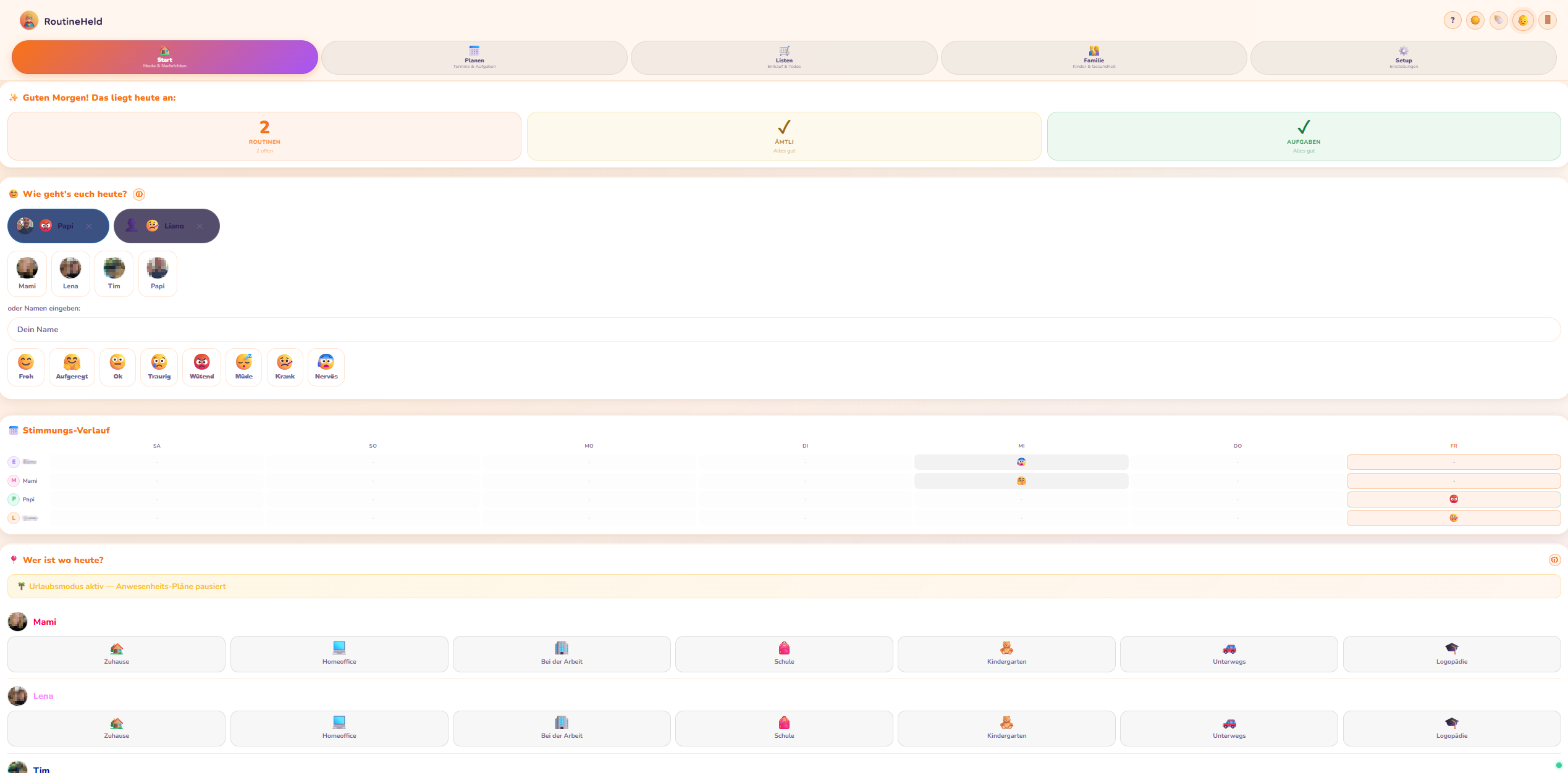 RoutineHeld Dashboard